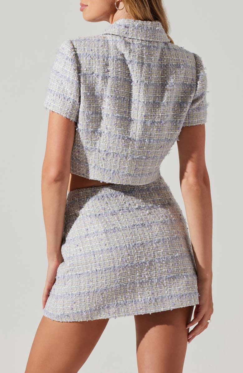 ASTR the Label Mavey Short Sleeve Tweed Jacket, Alternate, color, Ice Blue