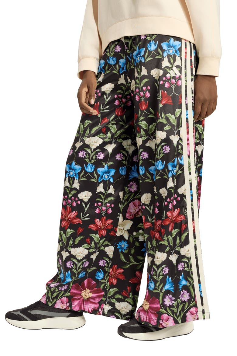 FARM Rio Wide Leg Pants, Main, color, BLACK/CREAM WHITE/CRAFT GREEN