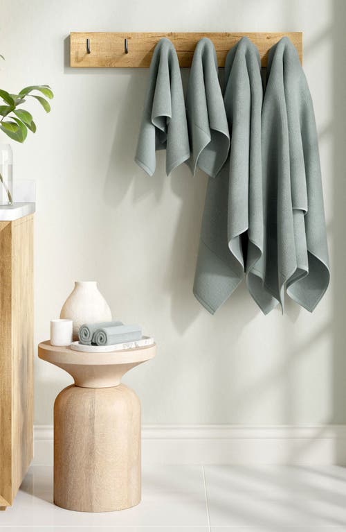 Woven & Weft Border 6-piece Cotton Hand Towels In Green
