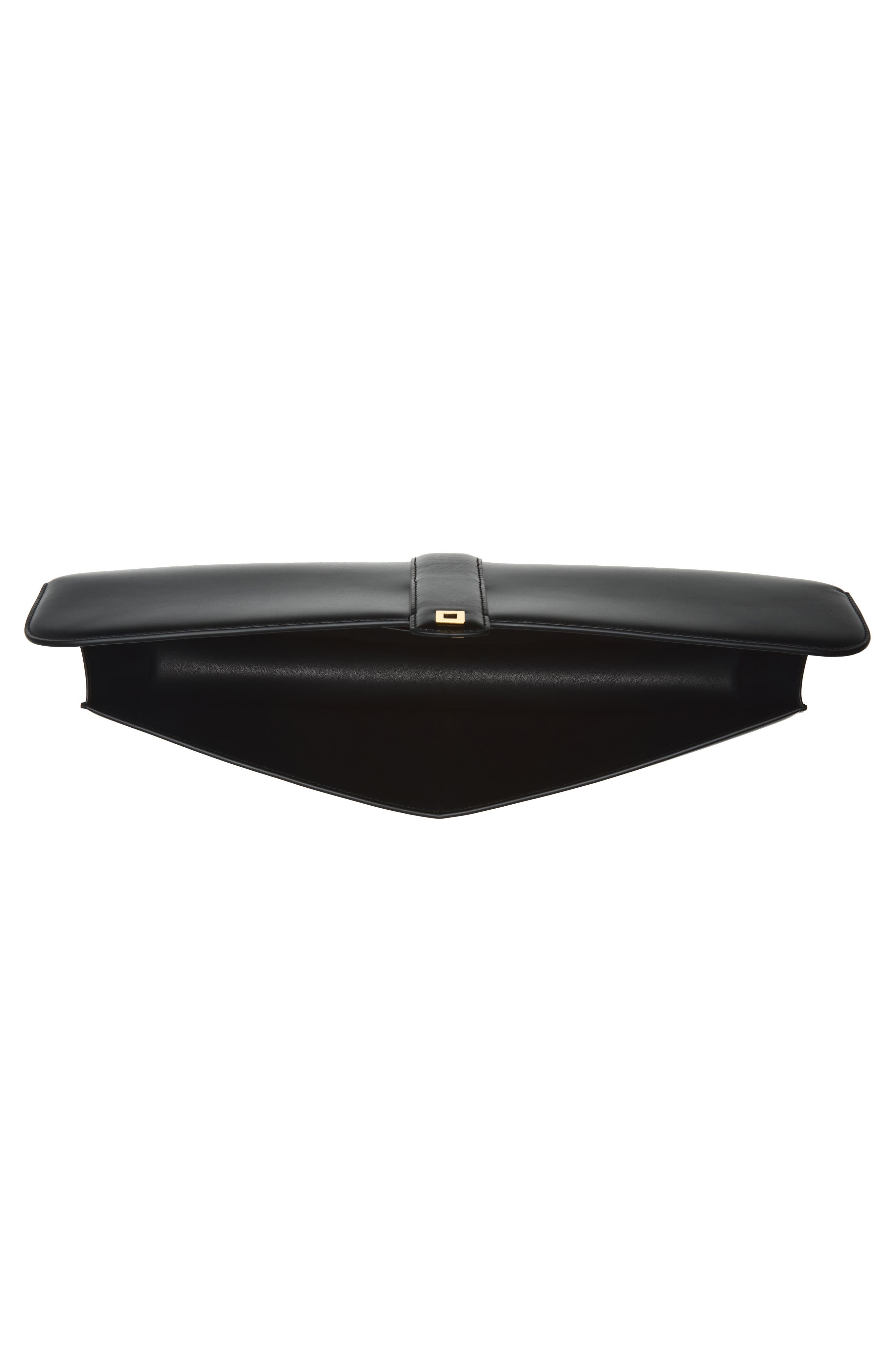 Blake Long Leather Clutch, Alternate, color, BLACK