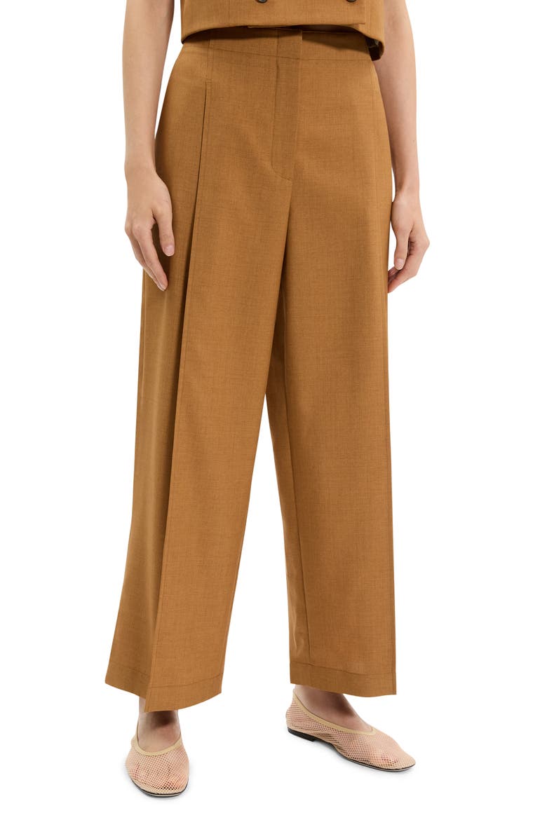 Pleated High Waist Wide Leg Pants, Alternate, color, COPPER