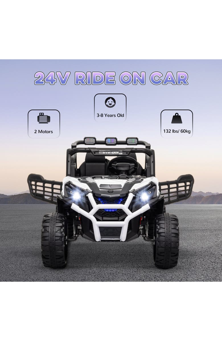 Qaba 24V 2-Seater Kids Electric Truck with Remote Control, Alternate, color, White