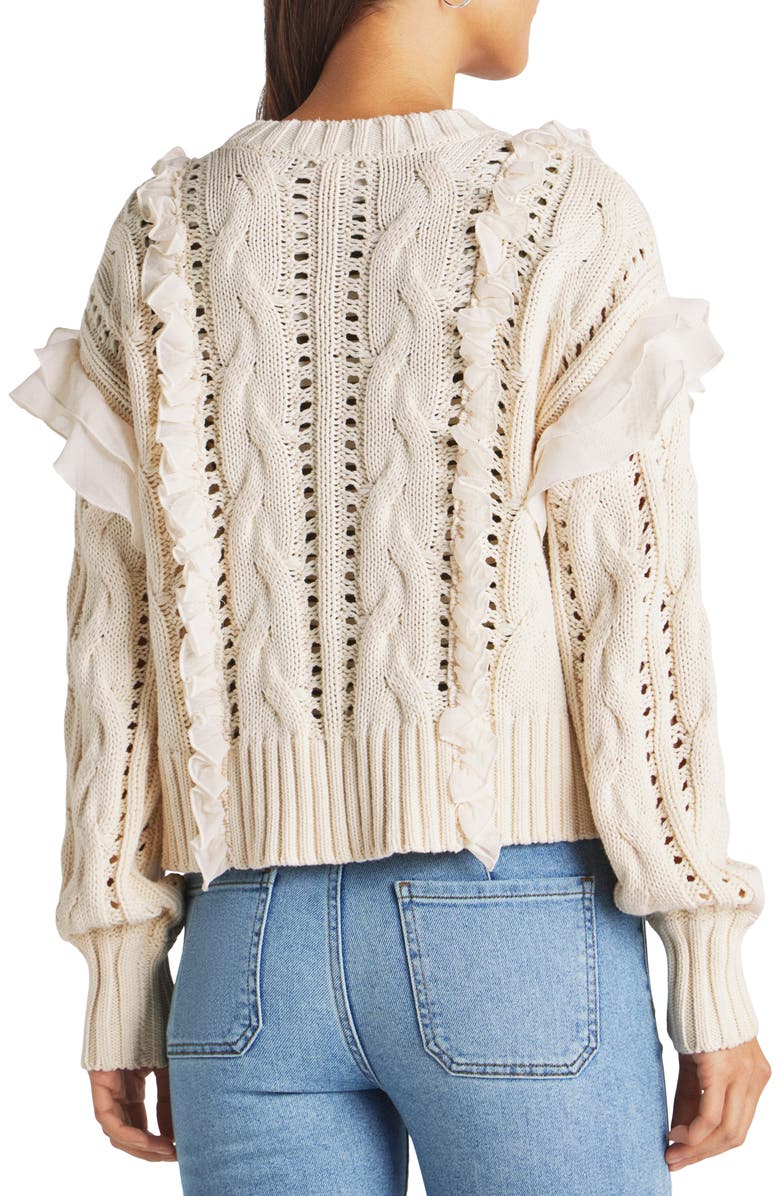 Splendid Dolly Ruffle Cotton Crop Cardigan, Alternate, color,