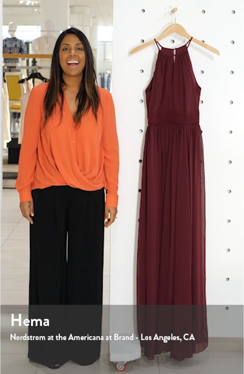 Keyhole Neck Chiffon A-Line Gown, sales video thumbnail