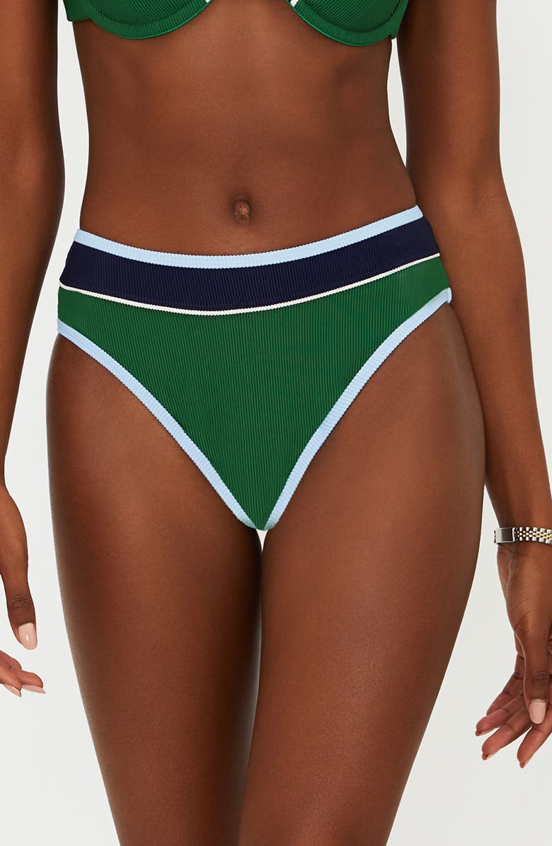 Beach Riot Delia Colorblock Bikini Bottoms, Main, color, Ivy Colorblock