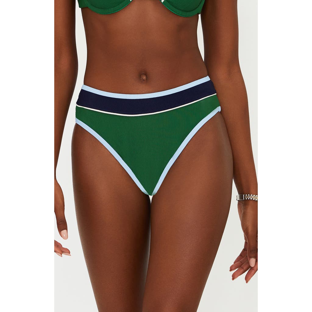 Beach Riot Delia Colorblock Bikini Bottoms In Green