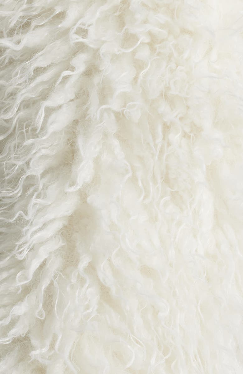 Open Edit Shaggy Faux Fur Open Front Jacket, Alternate, color, Ivory