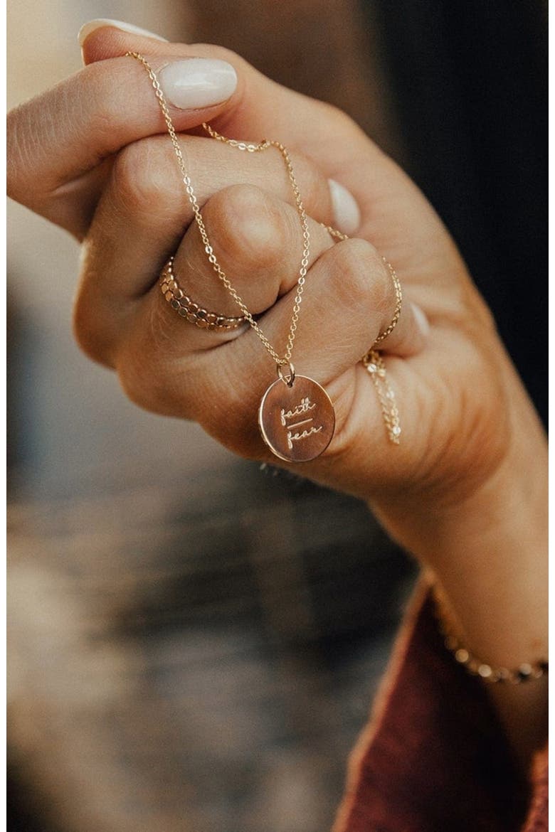 Pause Collection Disc Necklace, Alternate, color, Silver - Faith-Fear