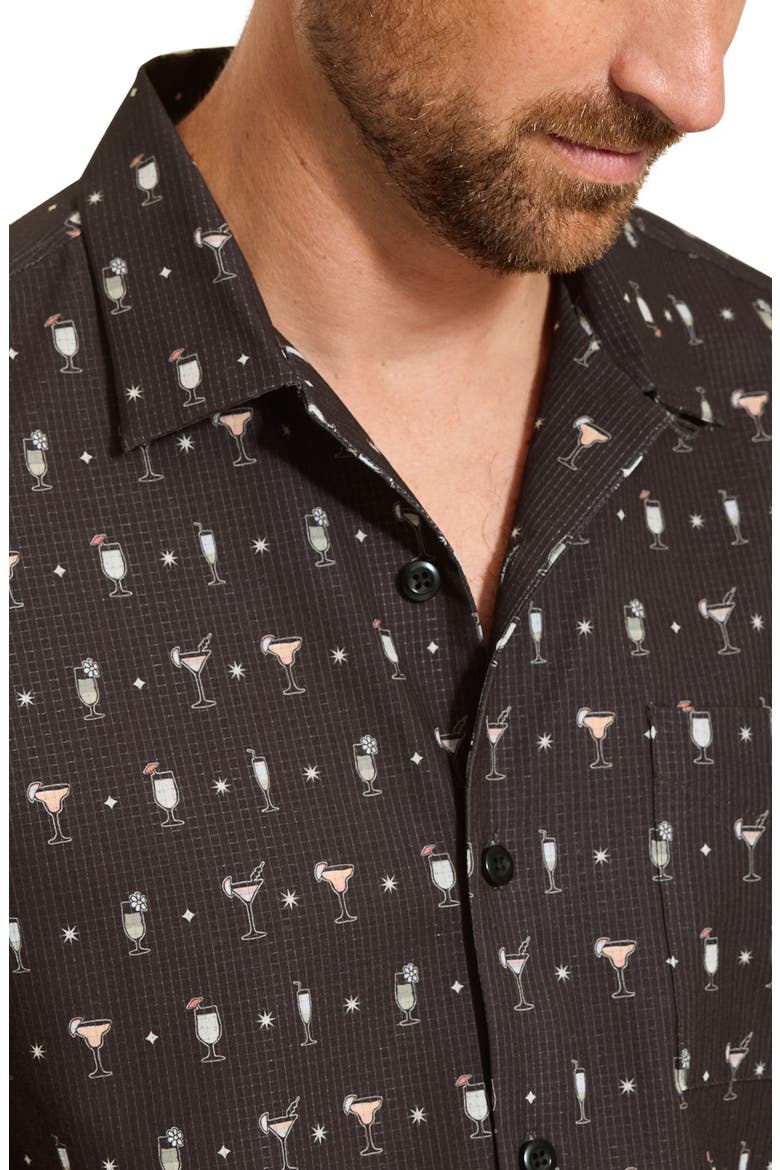 Bahama Coast Cocktail Conga Print Button-Up Shirt, Alternate, color, TAPENADE