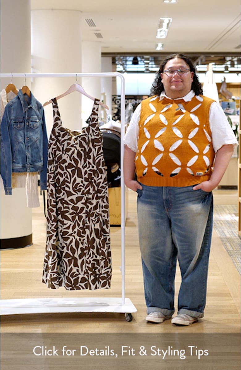 Sylvia Print Sleeveless MIdi Dress, sales video thumbnail