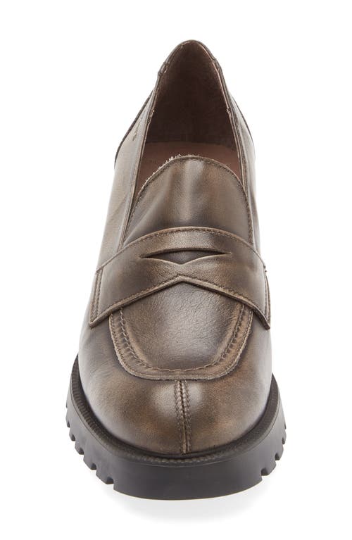 Wonders G-7201 Penny Loafer Lug Pump In Gray