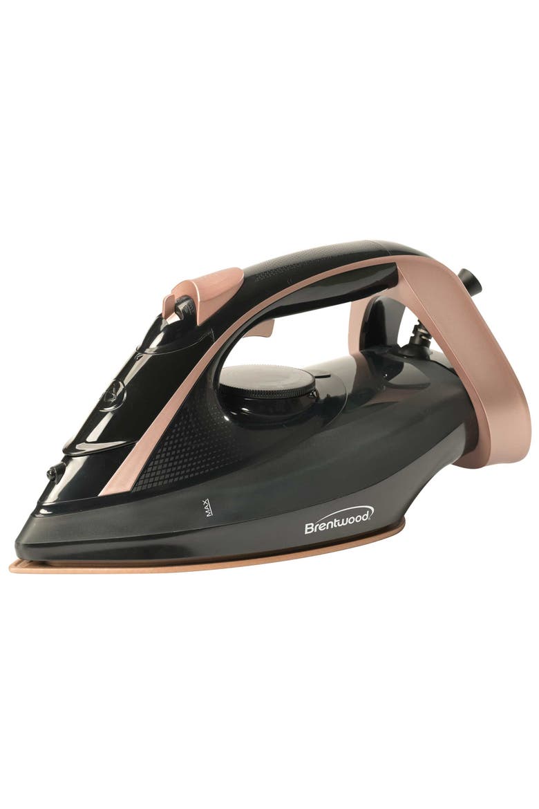 Non-Stick Steam Iron in Rose Gold with Temperature Dial, Main, color, Black