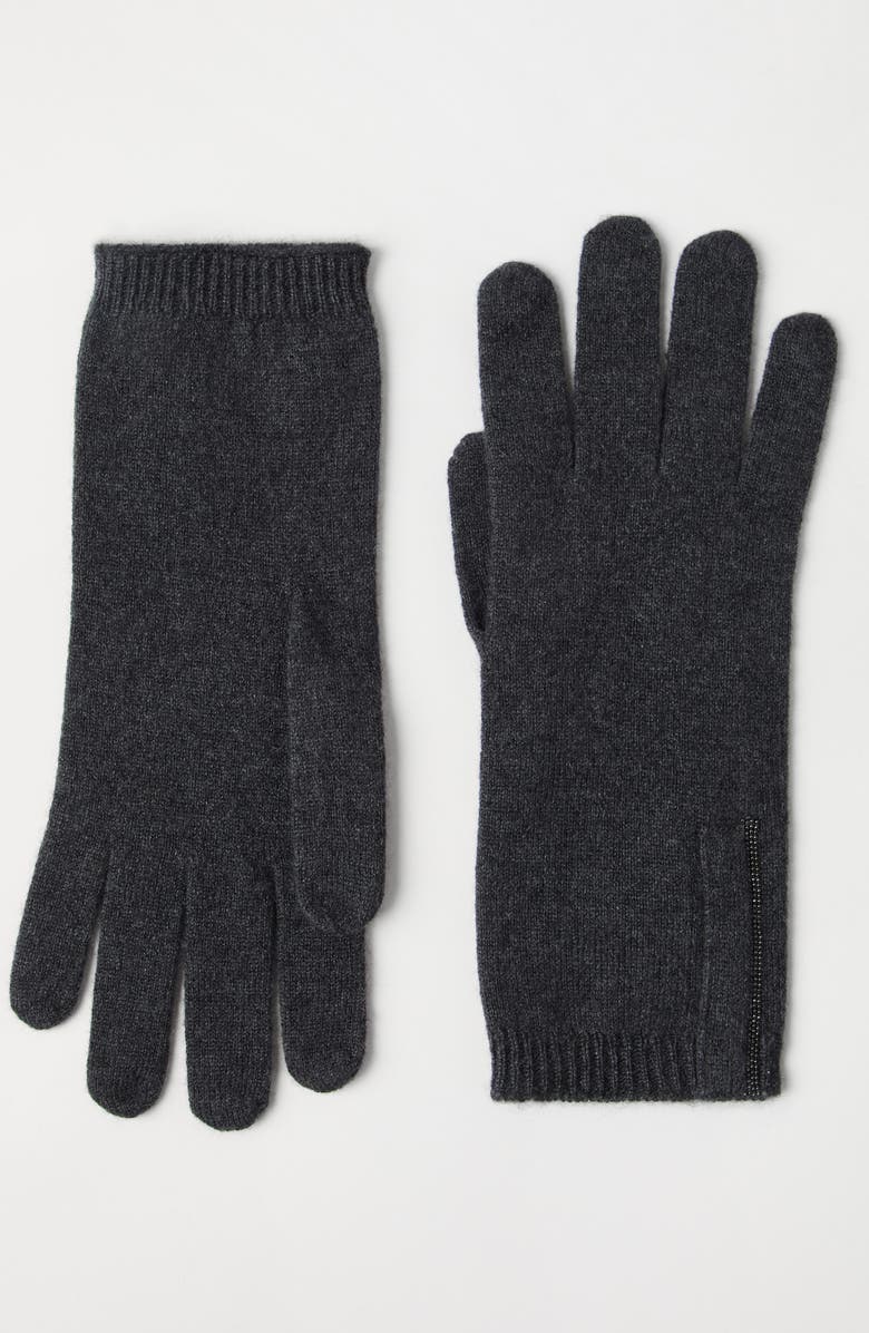 Brunello Cucinelli Knit gloves, Alternate, color, Anthracite