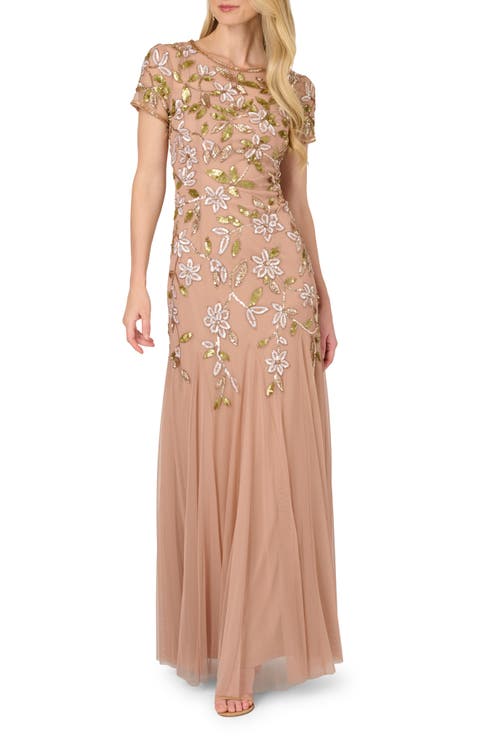 Floral Beaded Gown