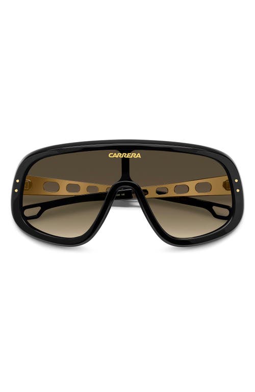 Carrera Eyewear 99mm FLAGLAB 17 99mm Shield Sunglasses in Black Gold/Brown Green 