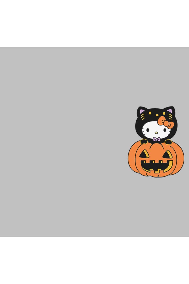 Women's Hello Kitty Halloween Pumpkin and Kitty Pocket  Graphic T-Shirt, Alternate, color, Athletic Heather