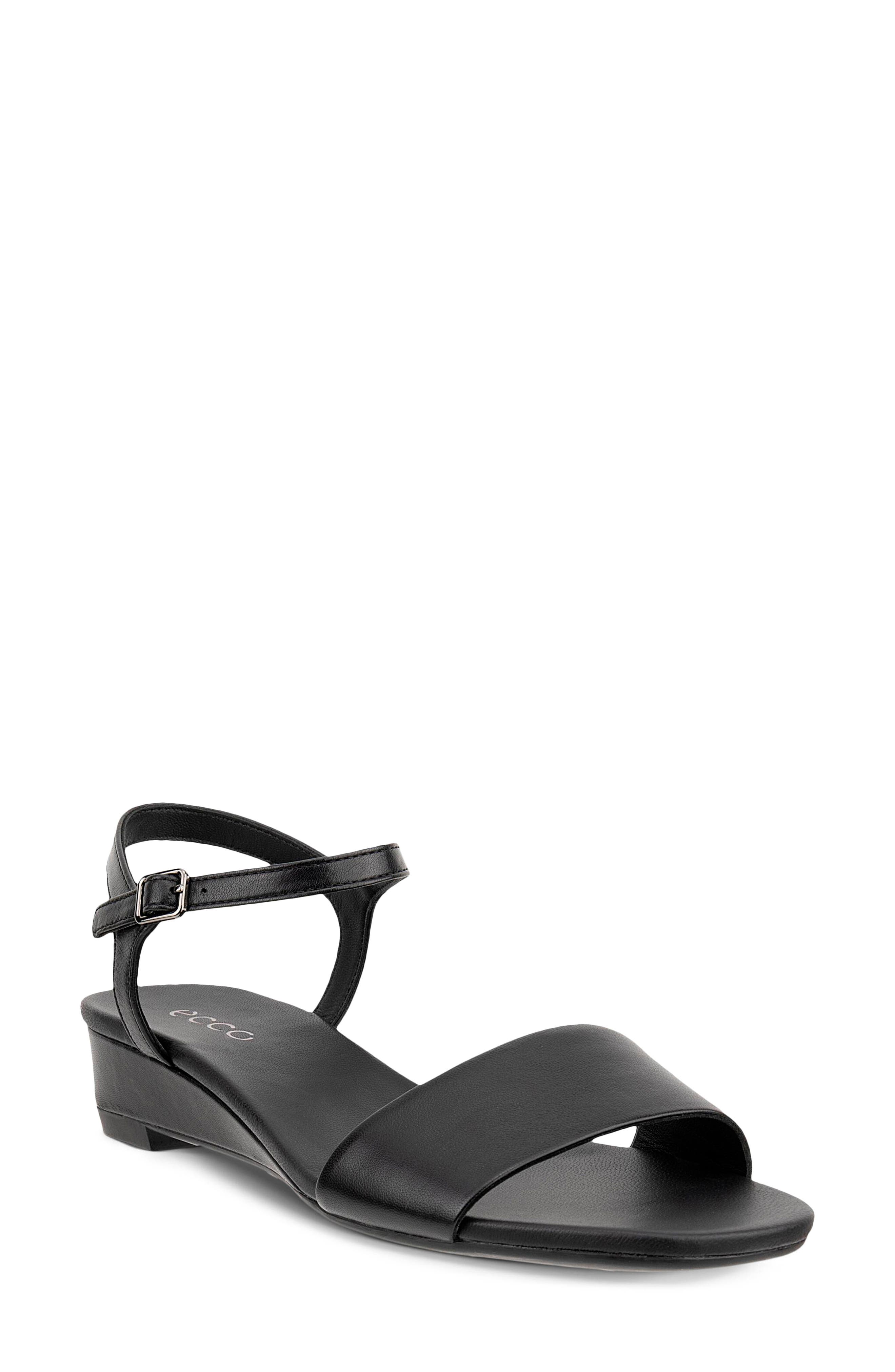ECCO Astrid Ankle Strap Wedge Sandal, Main, color, Black