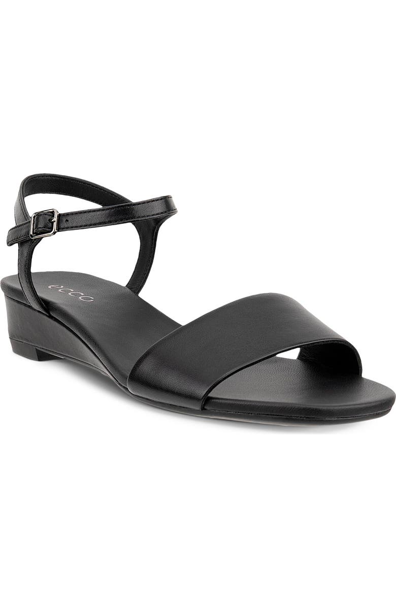ECCO Astrid Ankle Strap Wedge Sandal, Main, color, Black