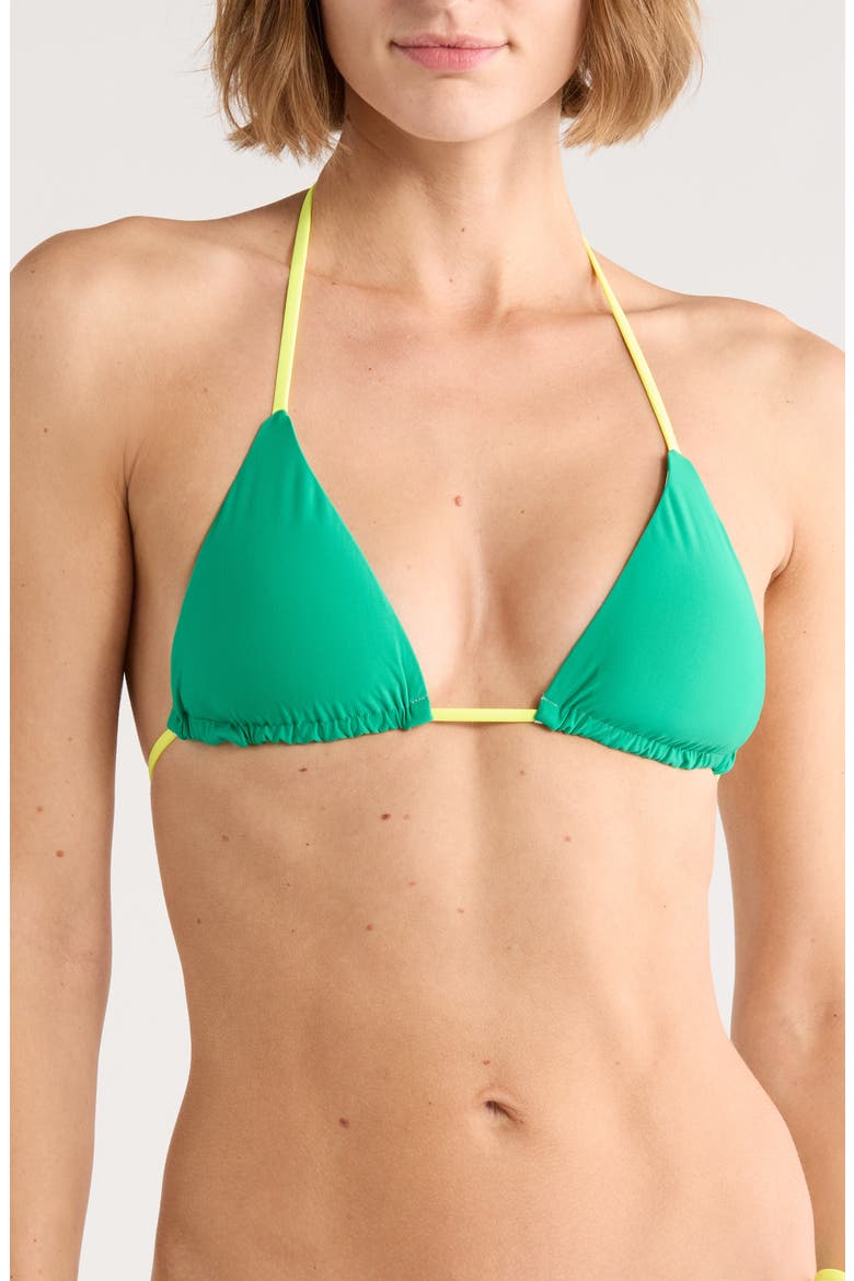 Balmy Reversible Triangle Bikini Top, Main, color, GREEN