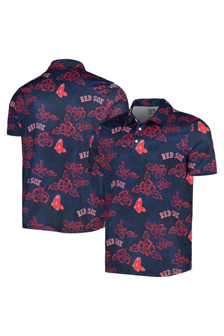 Men's Reyn Spooner Navy Boston Red Sox Cooperstown Collection Puamana Print Polo, Main, color, Navy