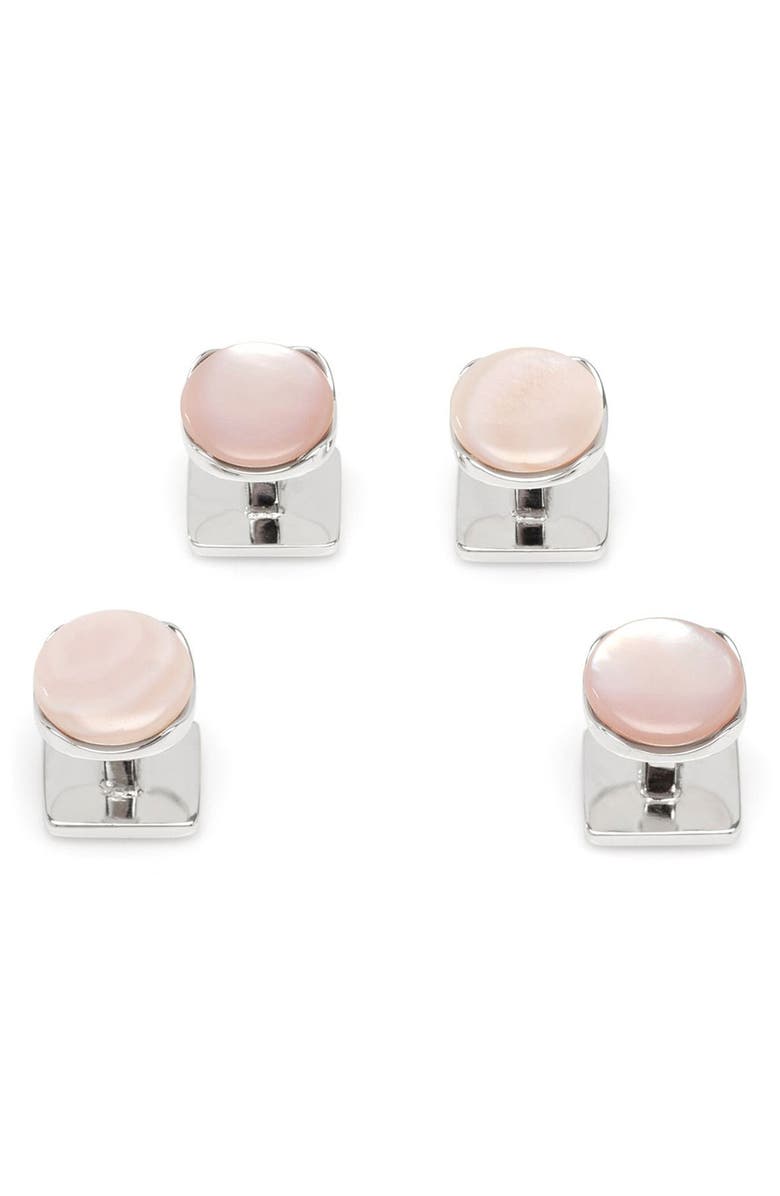 Cufflinks, Inc. Pink Mother-of-Pearl Cuff Links & Shirt Stud Set, Alternate, color, 
