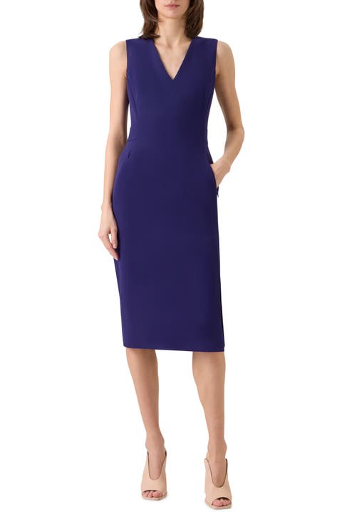 Stretch Wool Sheath Dress