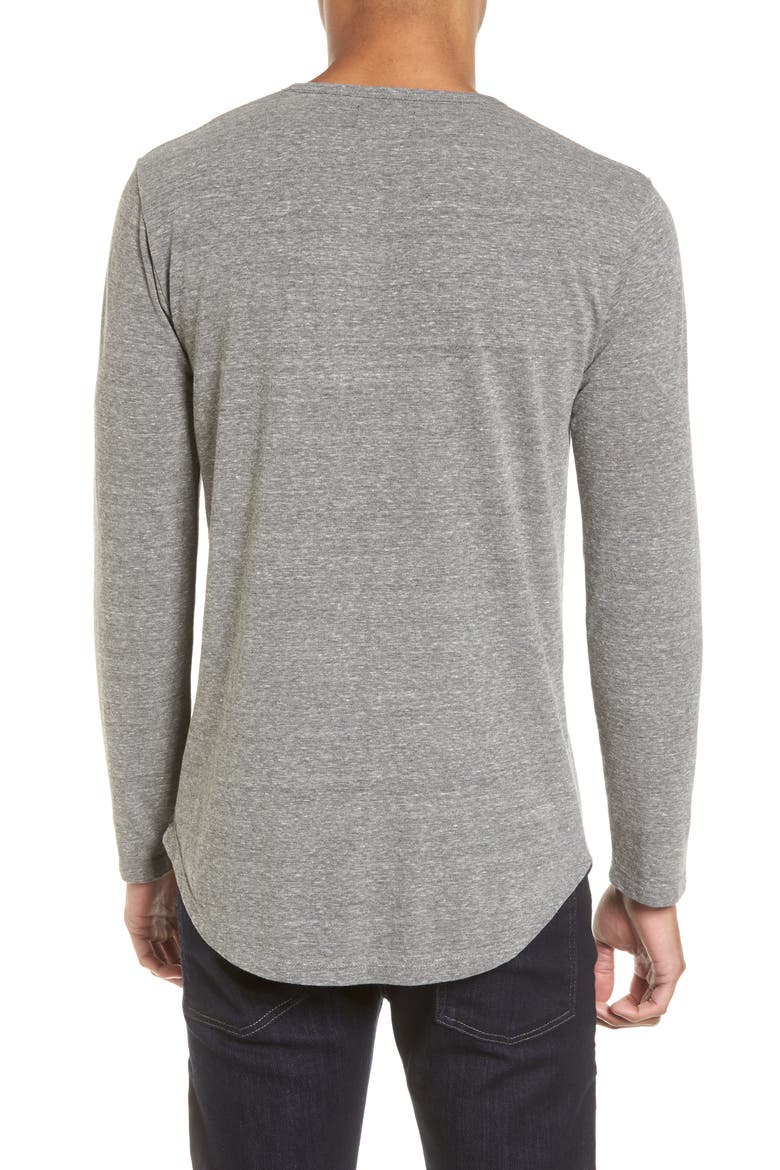 Scallop Henley, Alternate, color, HEATHER GREY