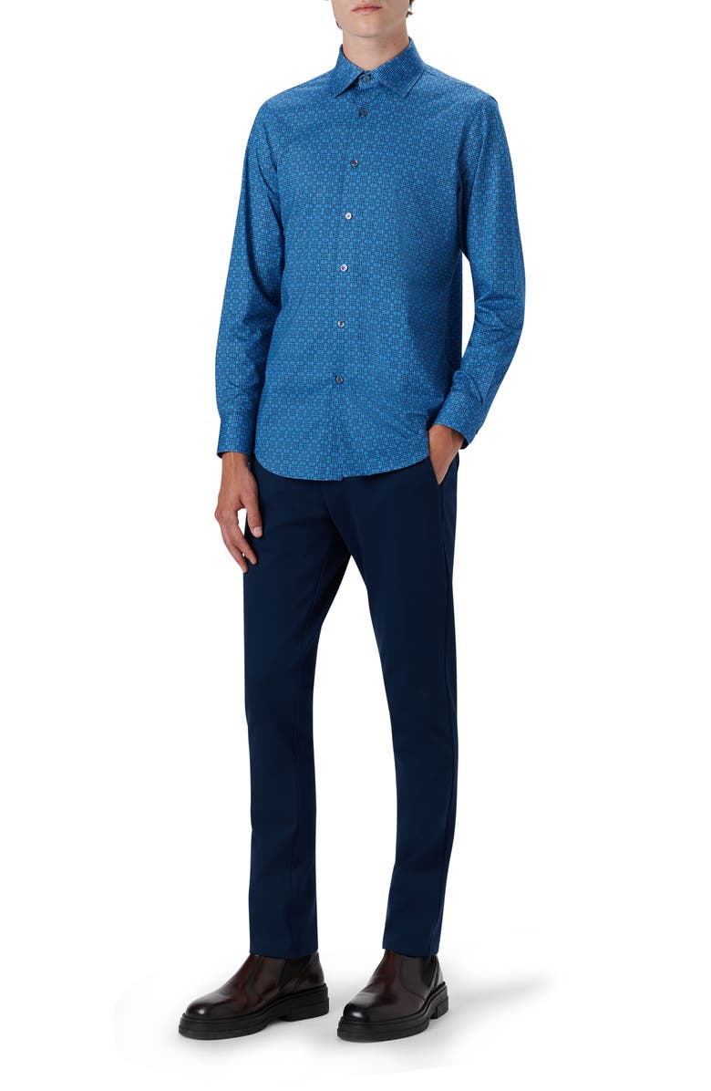 Bugatchi OoohCotton<sup>®</sup> Diamond Print Button-Up Shirt, Alternate, color, 