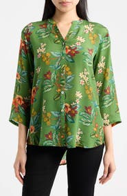 APNY Mandarin Collar Button-Up Shirt