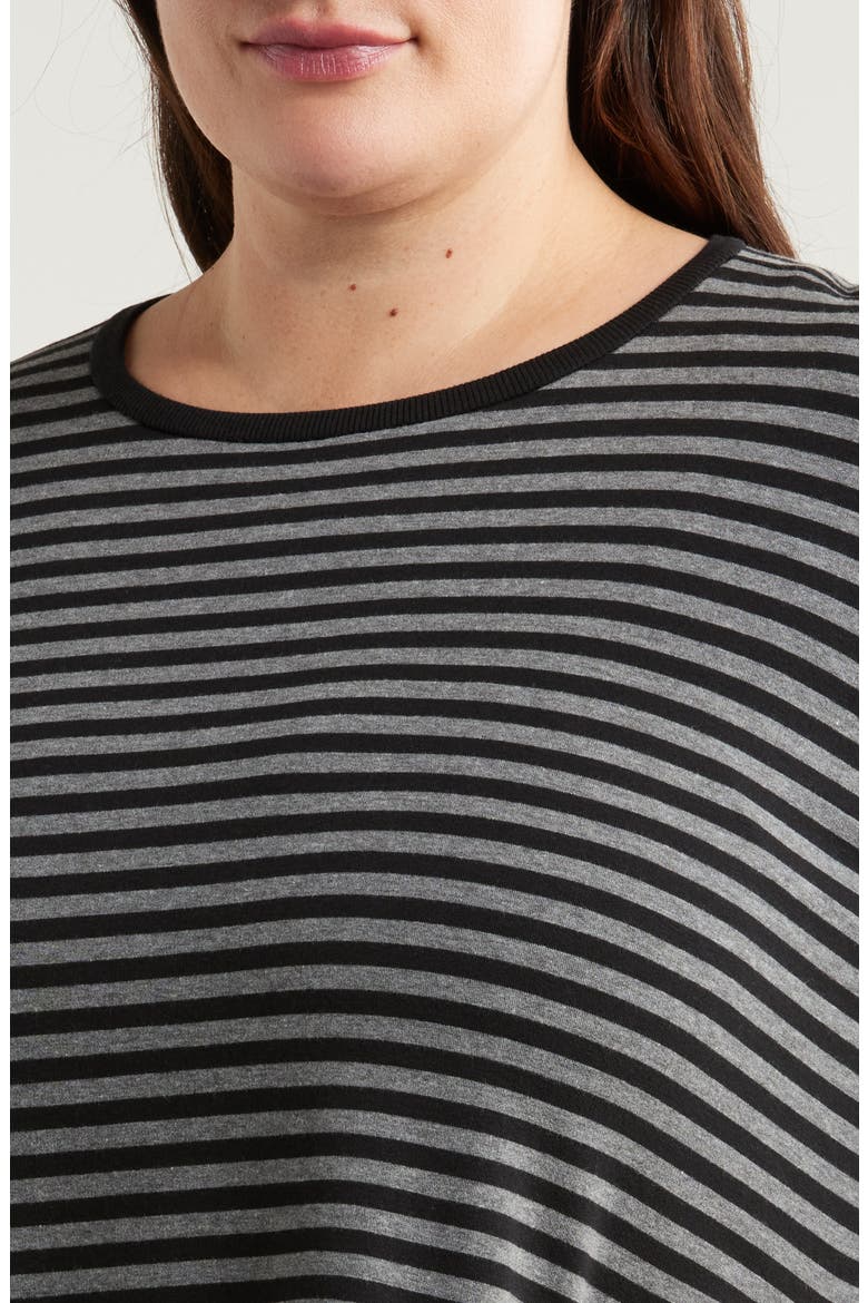 Stripe Long Sleeve Top, Alternate, color, BLACK/ ASH