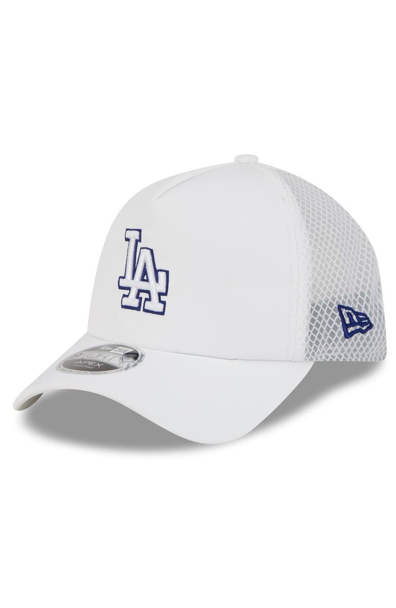 New Era Men's New Era White Los Angeles Dodgers 2026 Batting Practice Apex 9FORTY Adjustable Trucker Hat, Main, color, White