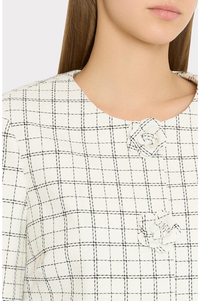 Mika Plaid Crop Jacket, Alternate, color, WHITE/ BLACK