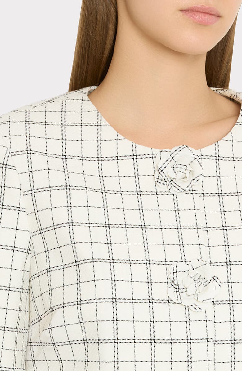 Milly Mika Plaid Crop Jacket, Alternate, color, White/ Black