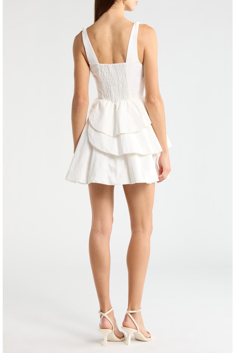 Sheralle Tiered Ruffle Minidress, Alternate, color, OFF WHITE