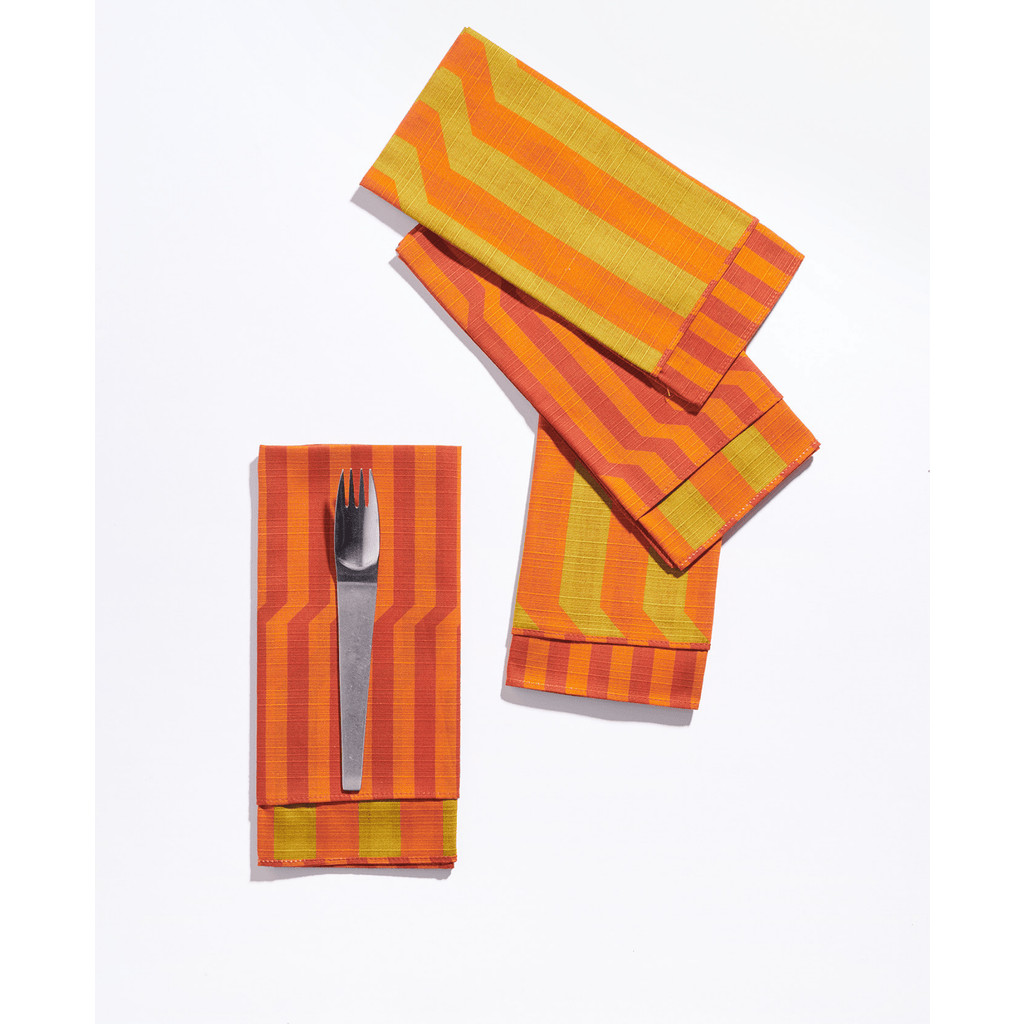 Tortuga Forma Stripe Dinner Napkins In Orange