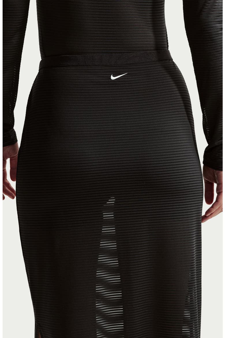 Stripe Sheer Midi Skirt, Alternate, color, BLACK/ SAIL