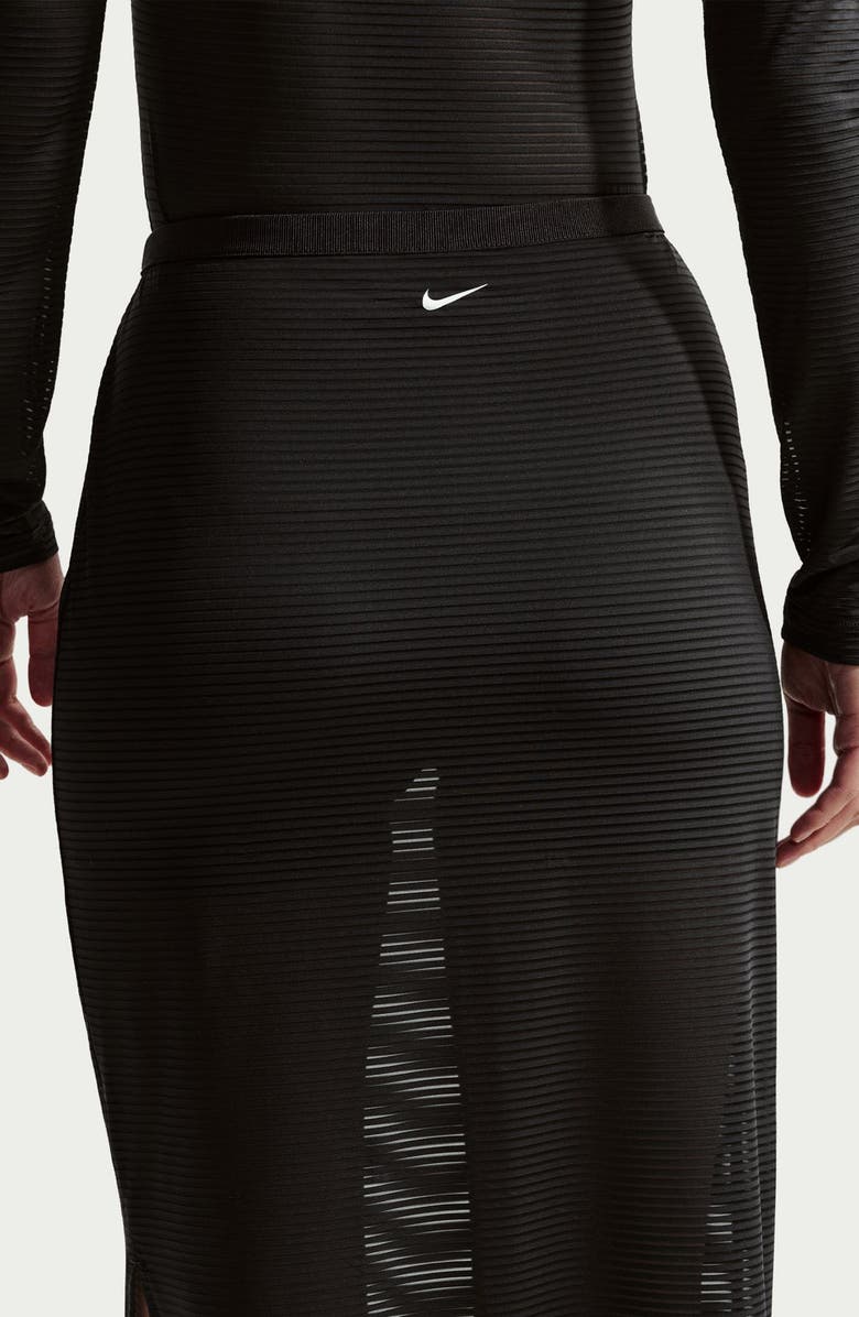 Nike Stripe Sheer Midi Skirt, Alternate, color, Black/ Sail