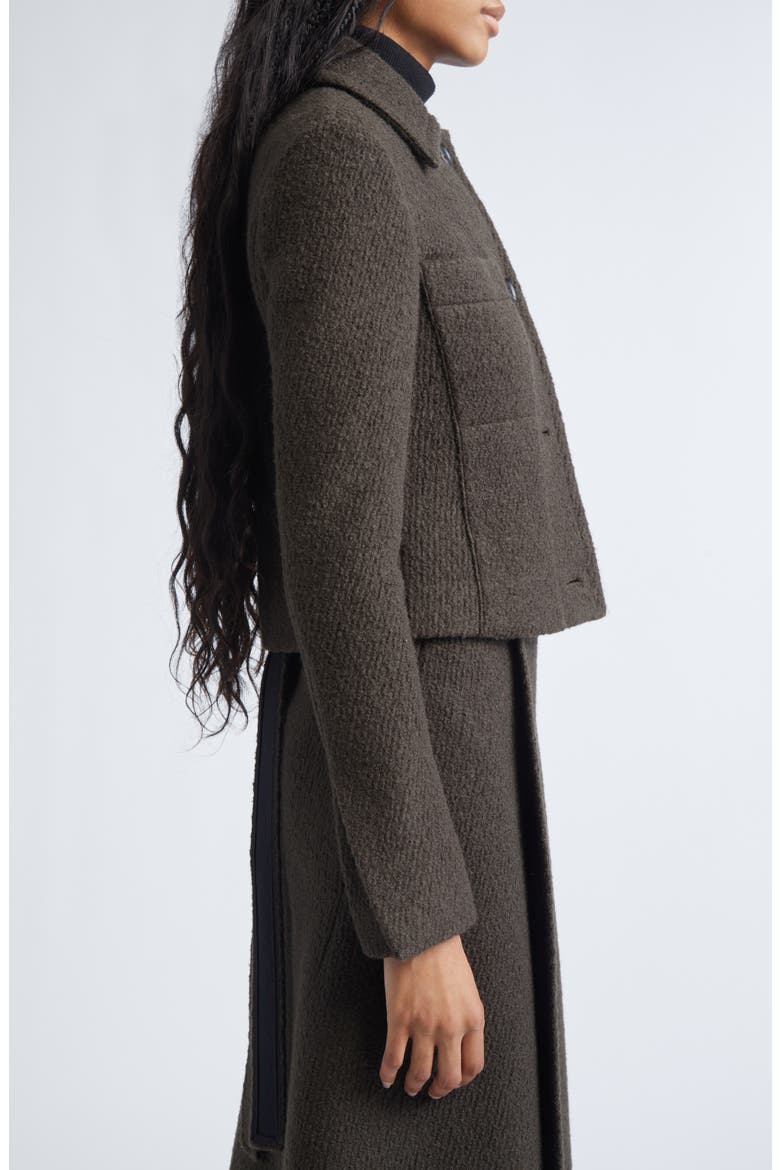 Kinsley Bouclé Twill Crop Jacket, Alternate, color, WOOD
