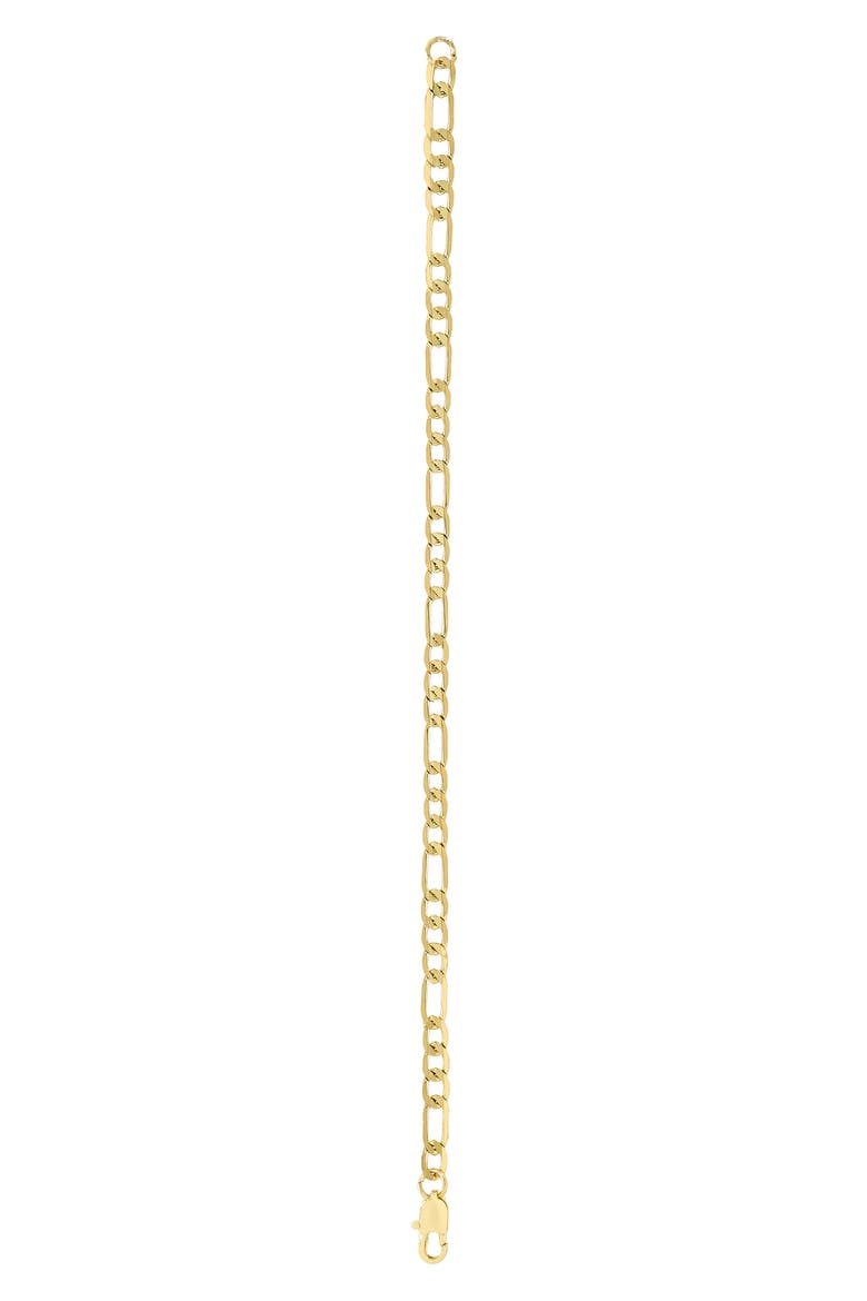 Men's 18K Gold Plated Figaro Chain Necklace & Bracelet Set, Alternate, color, GOLD