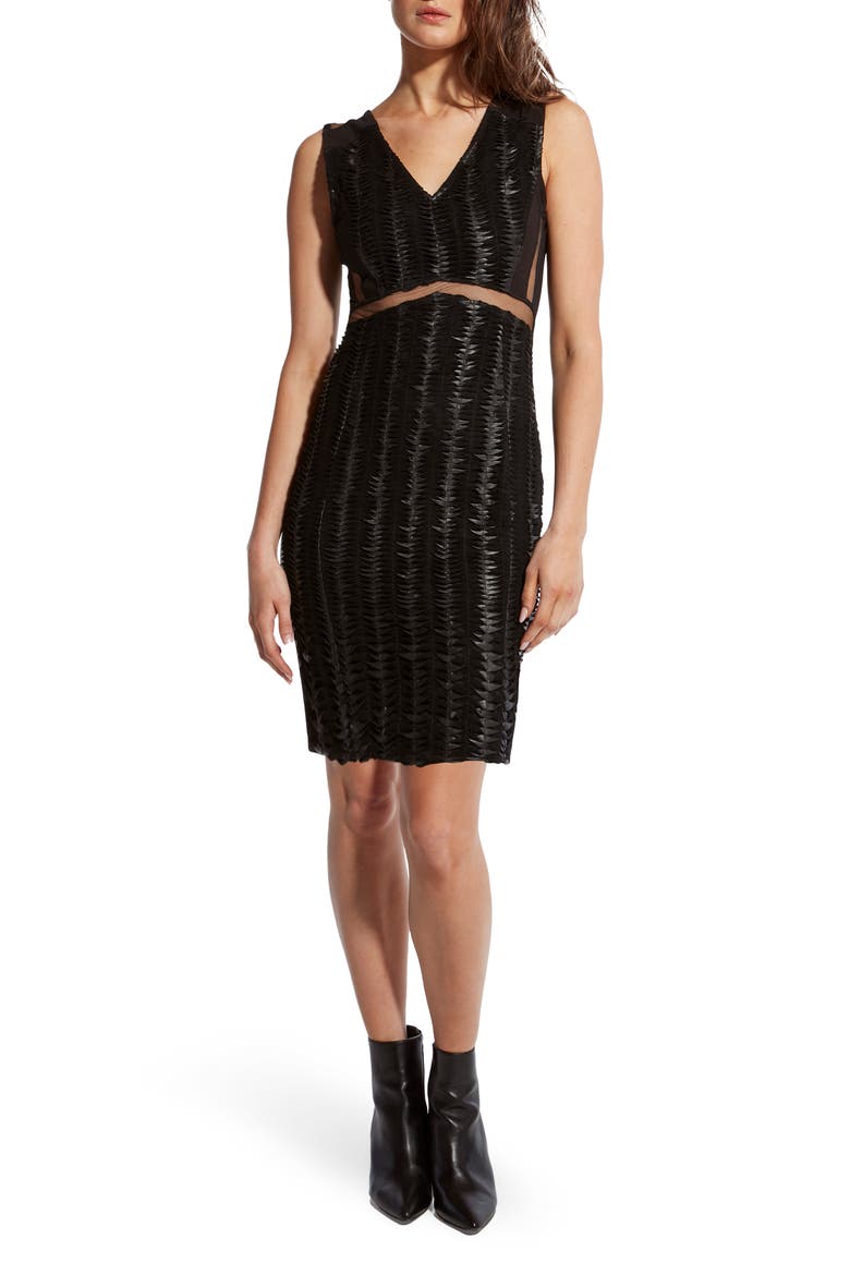 Safe & Sound Leather Dress, Main, color, BLACK