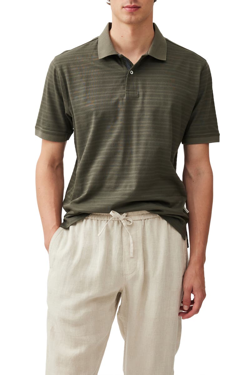 Rodd & Gunn Evans Bay Stripe Cotton Piqué Polo, Main, color, Forest