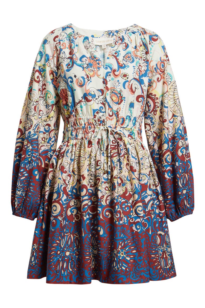 Noah Print Long Sleeve Fit & Flare Dress, Alternate, color, ANDREEVA OMBRE PRINT