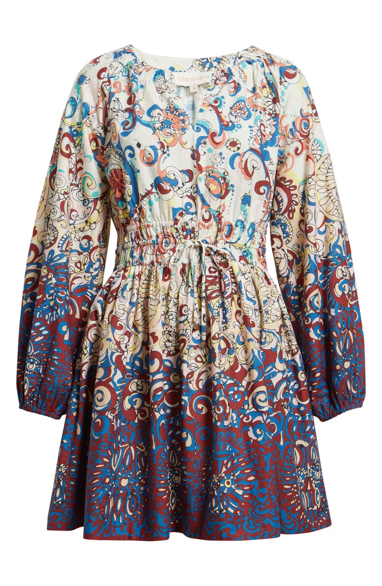LOVE THE LABEL Noah Print Long Sleeve Fit & Flare Dress, Alternate, color, Andreeva Ombre Print