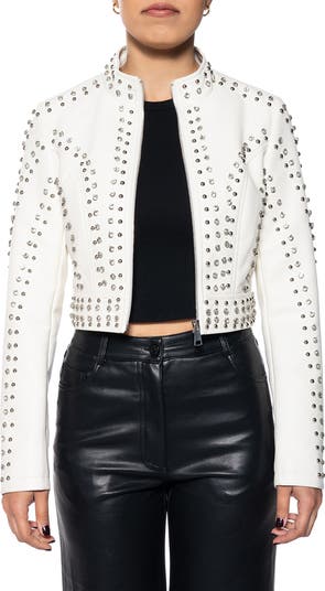 Studded Faux Leather Moto Jacket