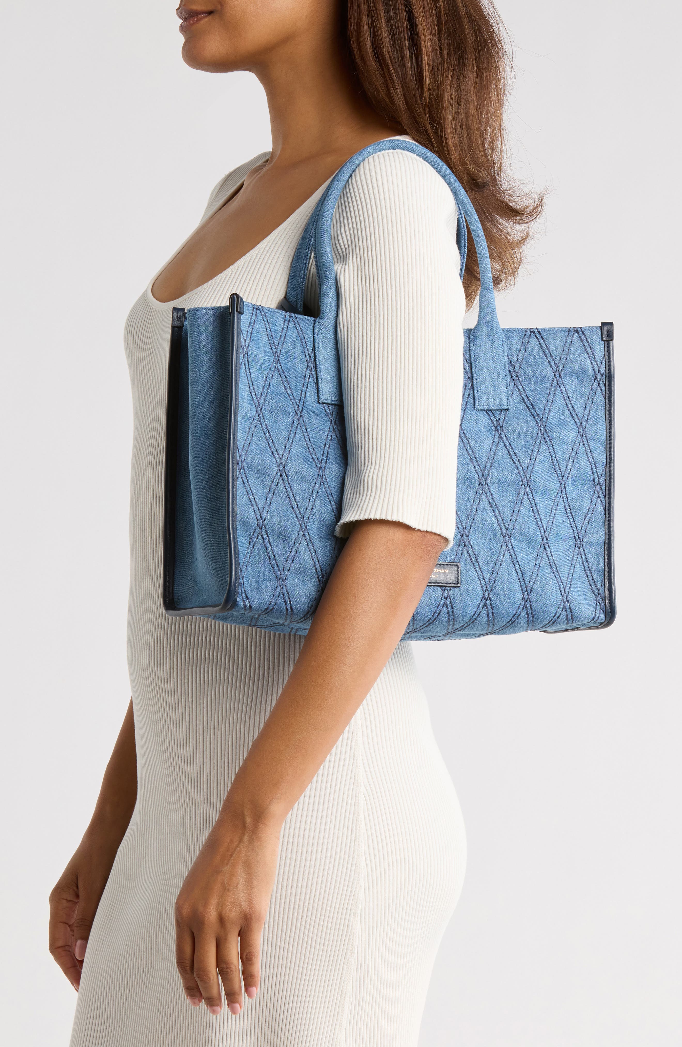 Stuart Weitzman Quilted Tote Bag, Alternate, color, 