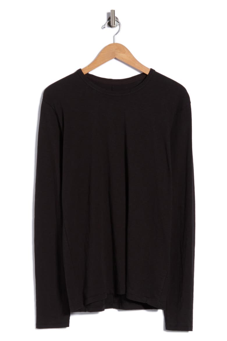 Long Sleeve Slubbed Jersey T-Shirt, Alternate, color, BLACK