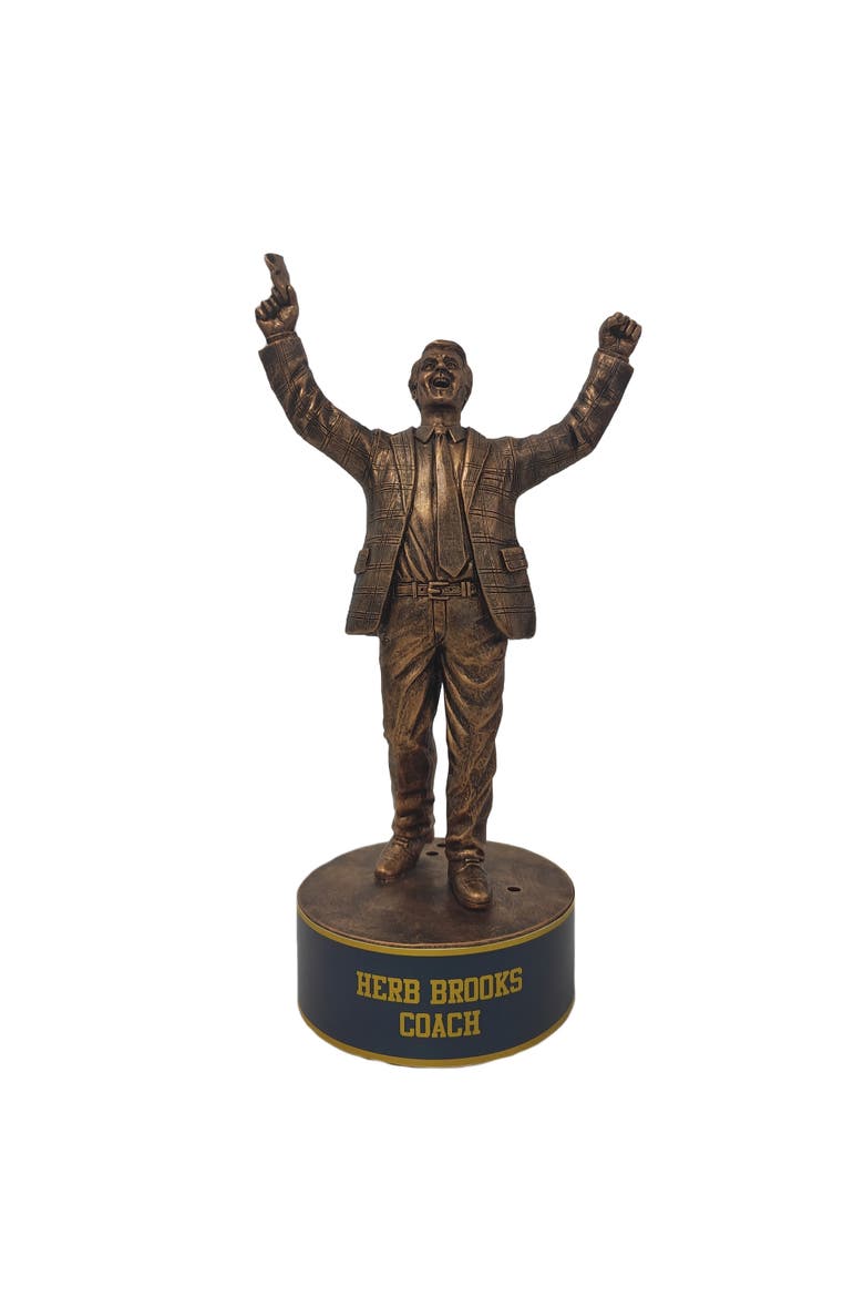 Herb Brooks (Miracle On Ice) 8" Tall Bronze Talking Figurine by Kollectico, Main, color, Multi-Color