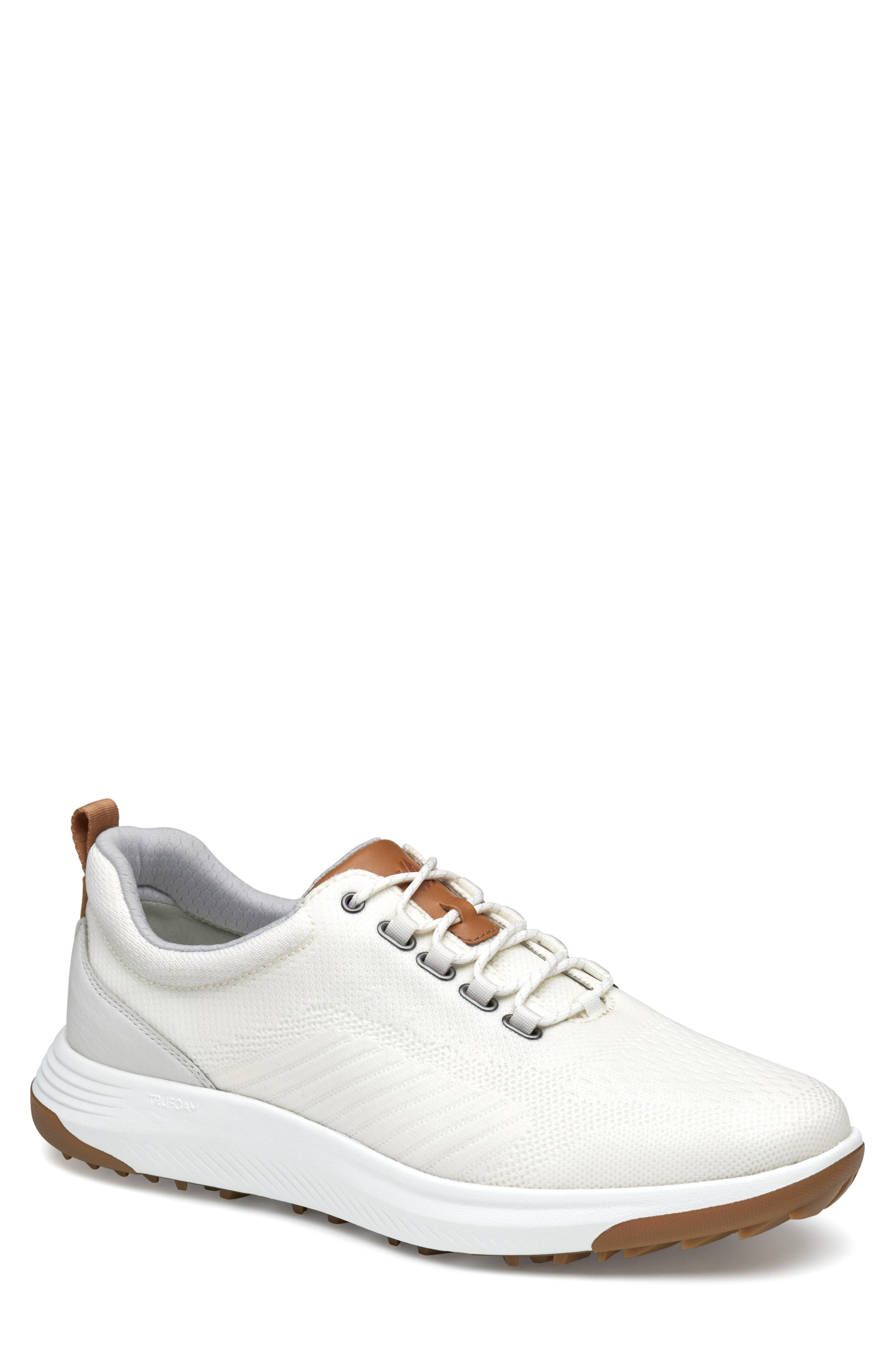 Johnston & Murphy Amherst GL1 Sport Hybrid Waterproof Golf Sneaker, Main, color, White Coated Knit
