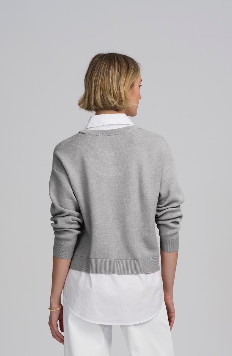 ELLE Collection Le Marais Twofer Sweater, Alternate, color, Grey/White