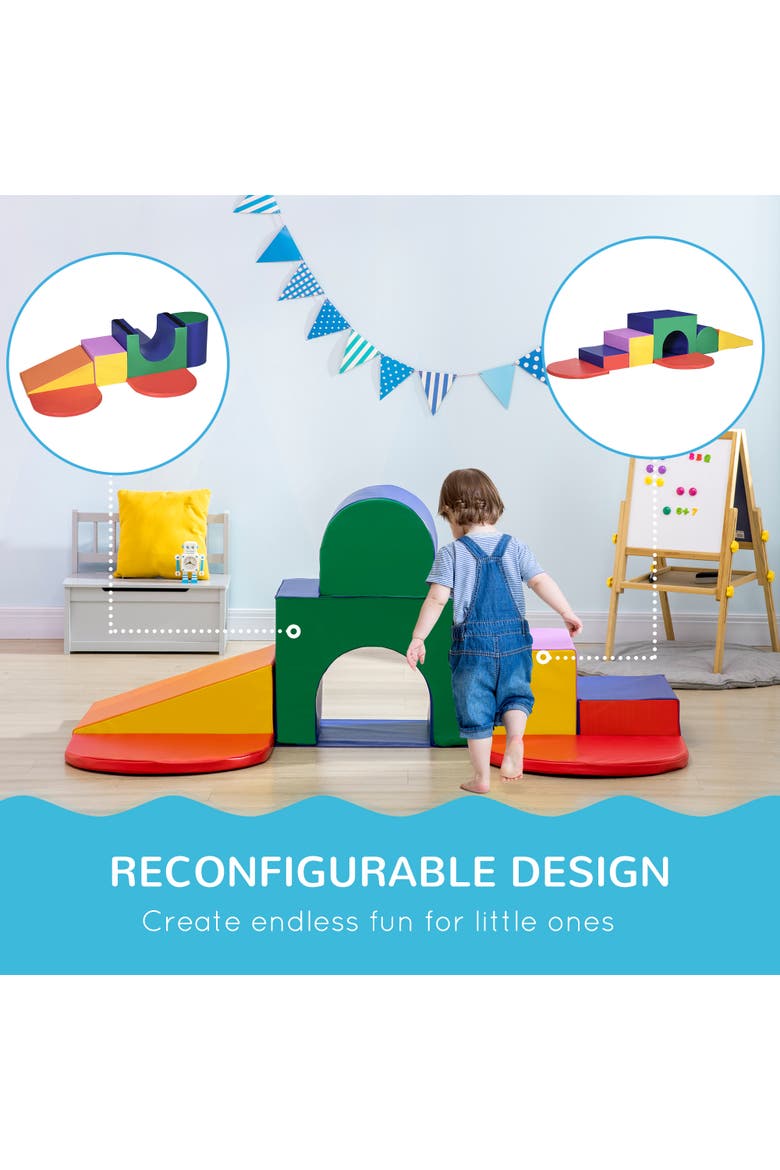 7-Piece Rearrangeable Toddler Climber, Baby Soft Play Equipment, Alternate, color, Multi-colored